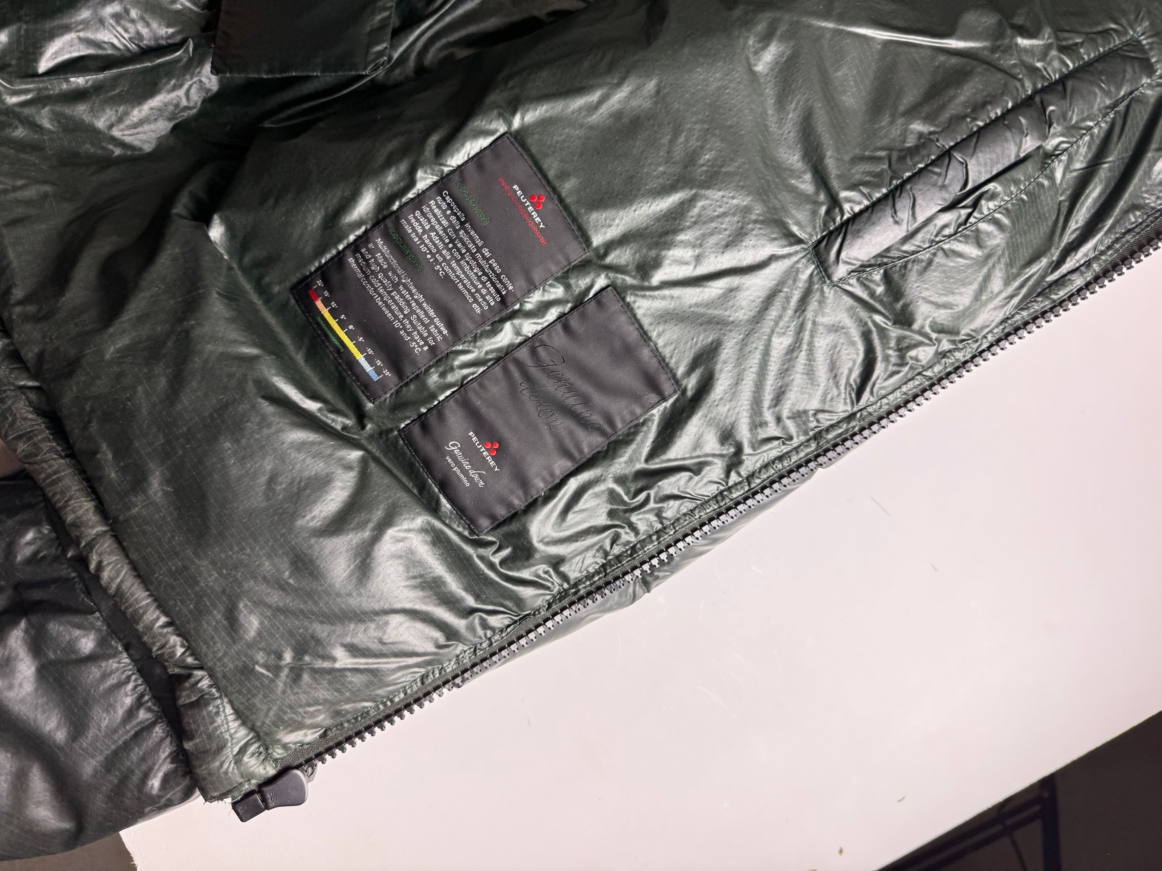 Peuterey feather puffer jacket green - size M