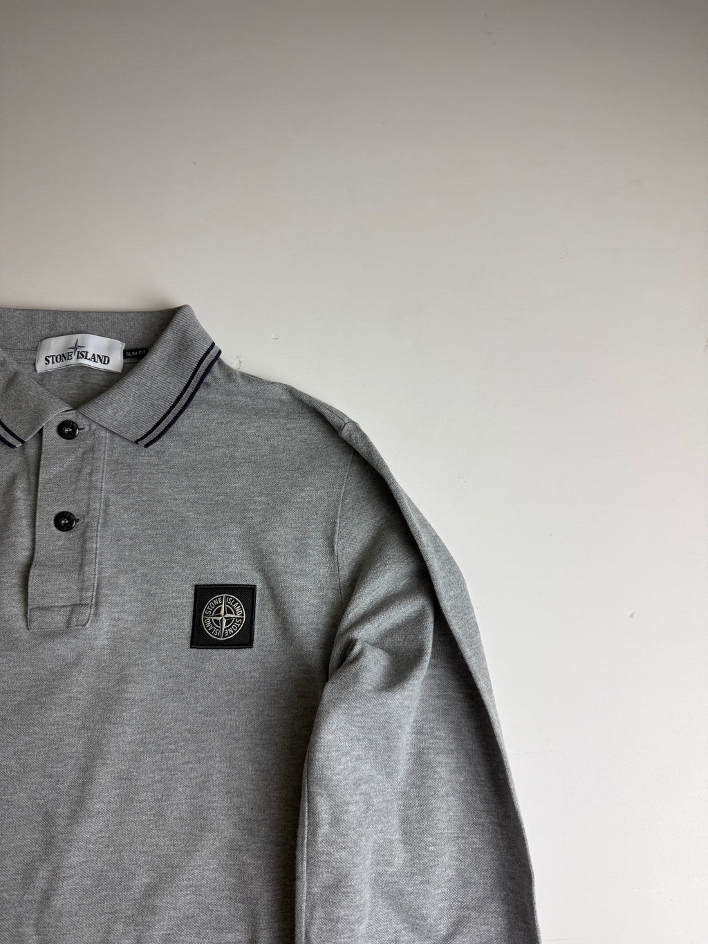 Stone Island Polo shirt longsleeve grey - Size s