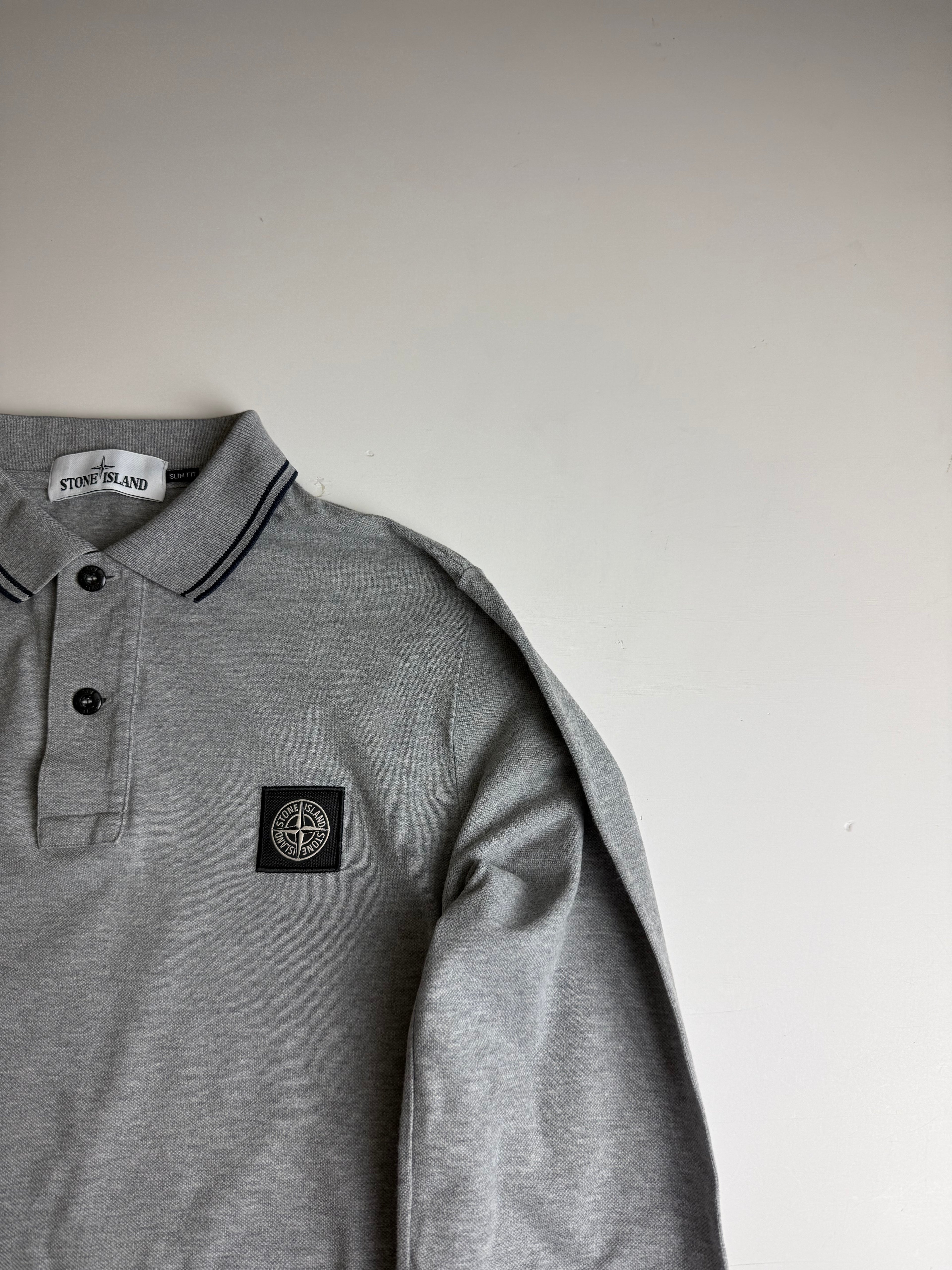 Stone Island Polo shirt longsleeve grey - Size s
